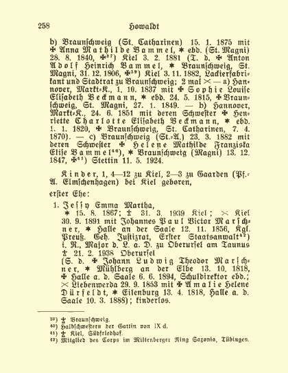 Sonderdruck aus dem Deutschen Geschlechterbuch - Seite 258